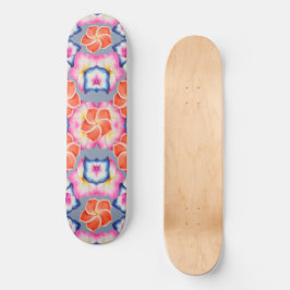 Skateboard Patrón X de Flores de Plumeria Tropical
