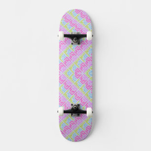 Skateboard Patrones de graffiti geométricos femeninos y color