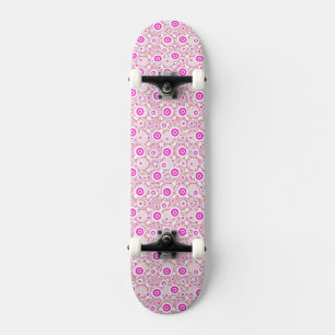 Skateboard Patrones de puntos rosados abstractos