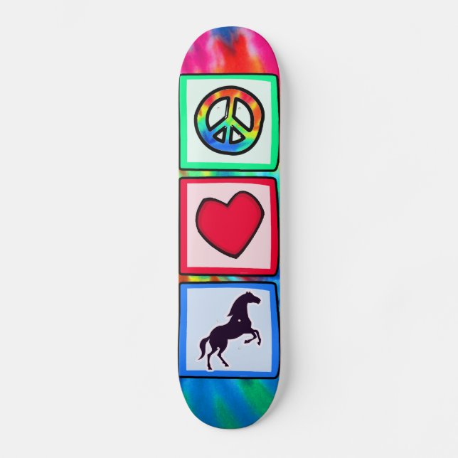 Skateboard Paz, amor, caballos (Anverso)