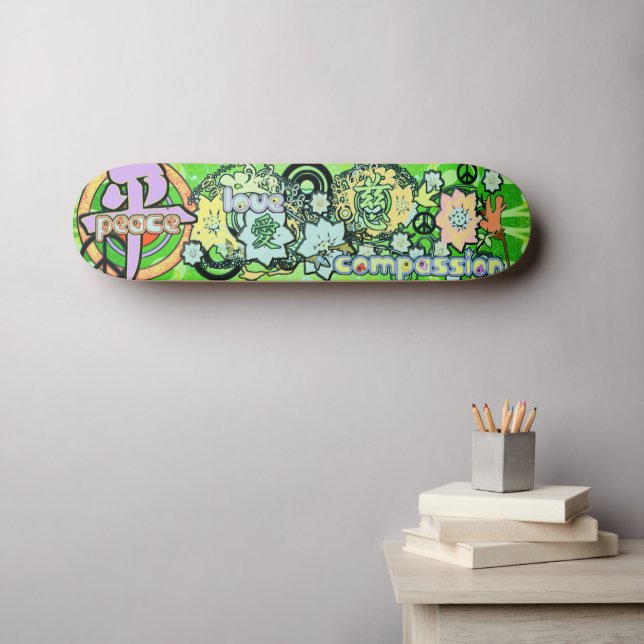 Skateboard Paz-Amor-Compasión-Kanji - - (Arte de pared (horz))