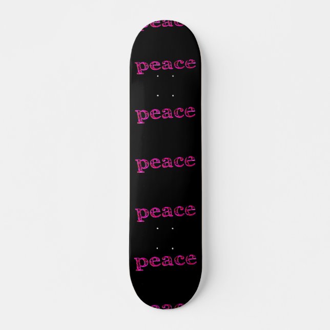 Skateboard paz rosa en negro (Anverso )