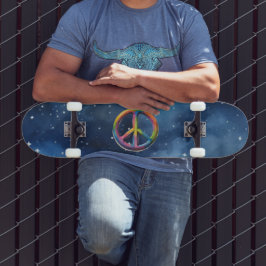 Skateboard Peace Sign in Space
