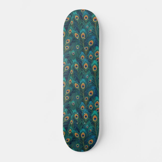 Skateboard Peacock Feathers (Anverso)