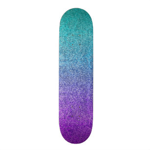Skateboard Pendiente tropical del purpurina de la oscuridad