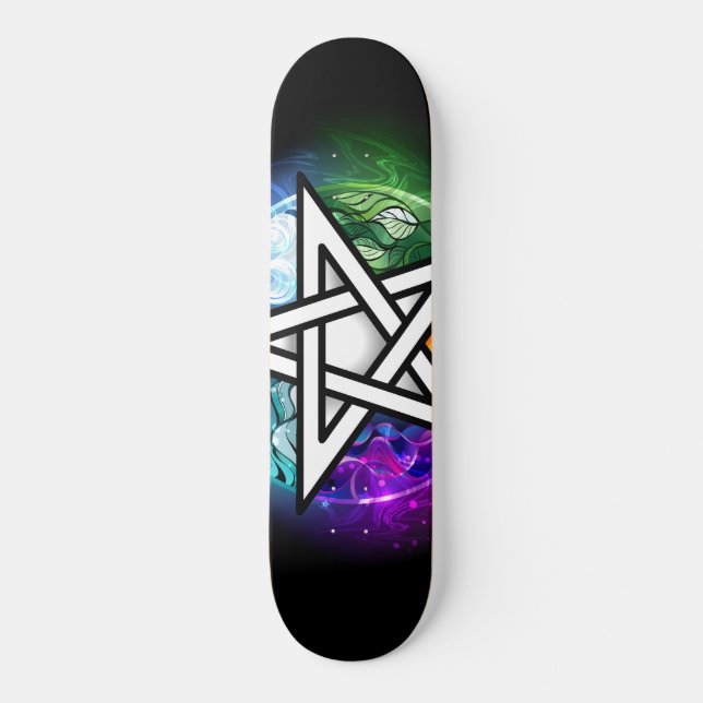 Skateboard Pentagrama de Wiccan (Anverso)
