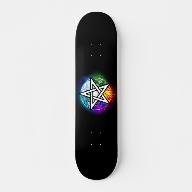 Skateboard Pentagrama de Wiccan (Anverso )