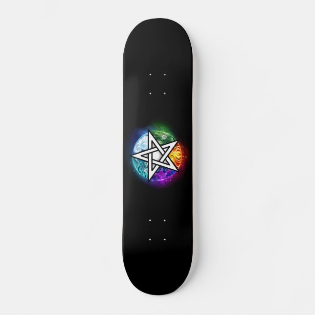 Skateboard Pentagrama de Wiccan (Anverso)