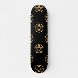 Skateboard Pentagrama negro y dorado
