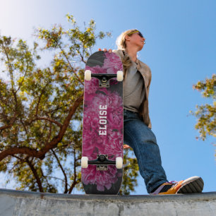 Skateboard Peonía Floral Personalizada (para Adolescentes)