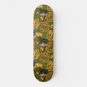 Skateboard Peonies y wrens