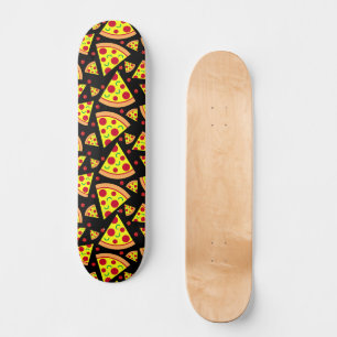 Skateboard Pepperoni Pizza Slices Juntas Patrón de comida Neg