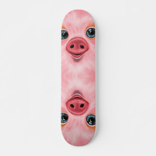 Skateboard Pequeño bebé cerdito - Sonrisa - Feliz
