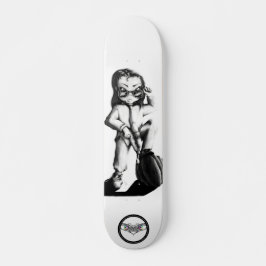 Skateboard Pequeño Brat chico genial dibujo en blanco y negro