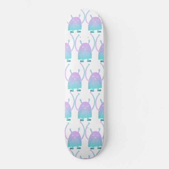 Skateboard Pequeño Monstruo Azul (Anverso)