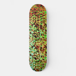 Skateboard Pequeños cuadrados o azulejos verdes y naranjas bo
