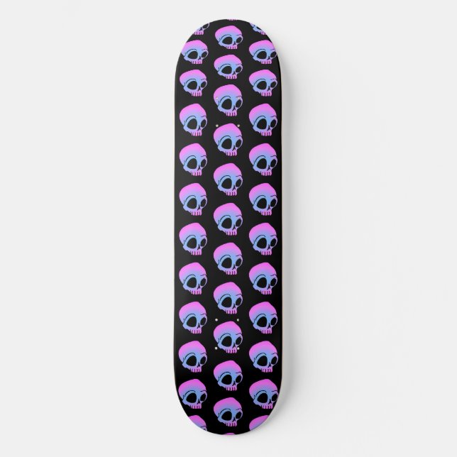 Skateboard Pequeños Personalizados rosados azules en blanco n (Anverso)