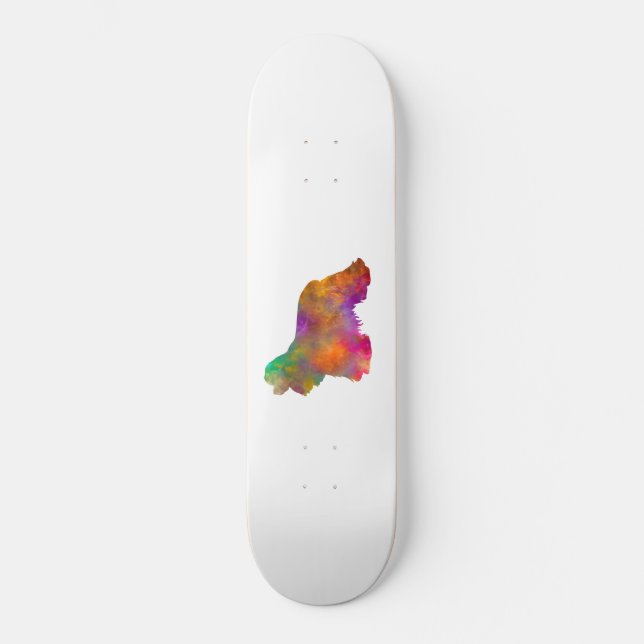 Skateboard perro american cocker spaniel silueta en acuarela (Anverso)
