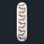 Skateboard Perro Dachshund Sausage<br><div class="desc">Pequeña salchicha de Dachshund o perritos de peluquería en ropa de cama de lana. Perfecto para los amantes de los perros y los paseantes.</div>