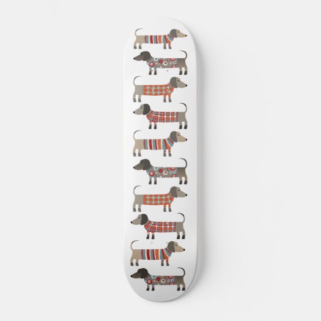 Skateboard Perro Dachshund Sausage (Anverso)