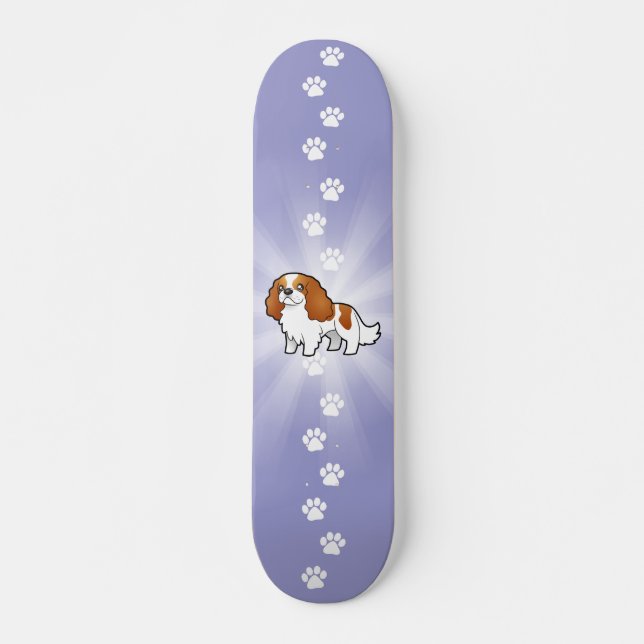 Skateboard Perro de aguas de rey arrogante Charles del dibujo (Anverso )