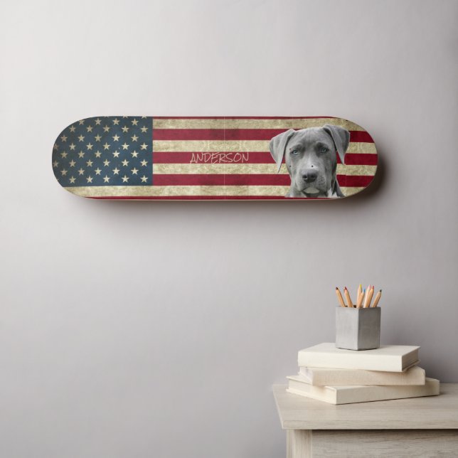 Skateboard Perro familiar amable personalizado (Arte de pared (horz))