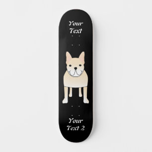 Skateboard Perro lindo. Bulldog francés con crema pálida.