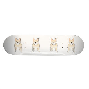 Skateboard Perro lindo. Dogo francés poner crema pálido