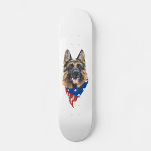 Skateboard Perro pastor alemán patriótico