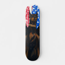 Skateboard Perro patriótico de la bandera estadounidense Dobe