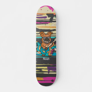 Skateboard Perro Street Retro con guitarra Divertido