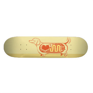Skateboard Perros de salchicha del corazón I