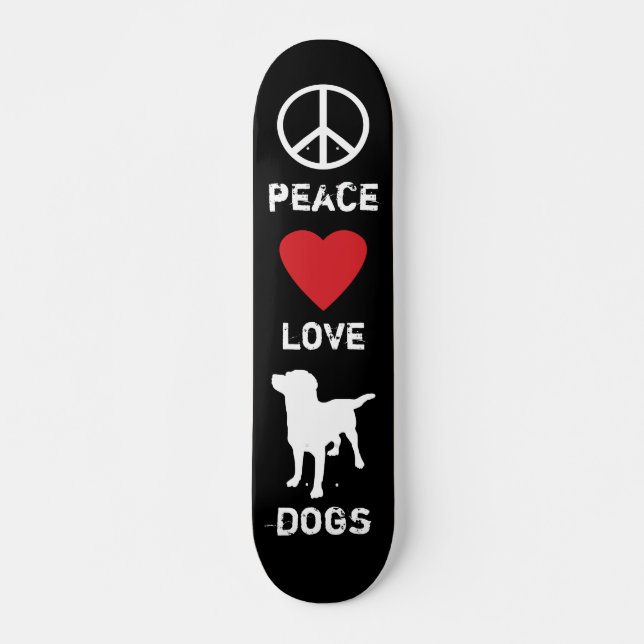 Skateboard Perros del amor de la paz (Anverso )