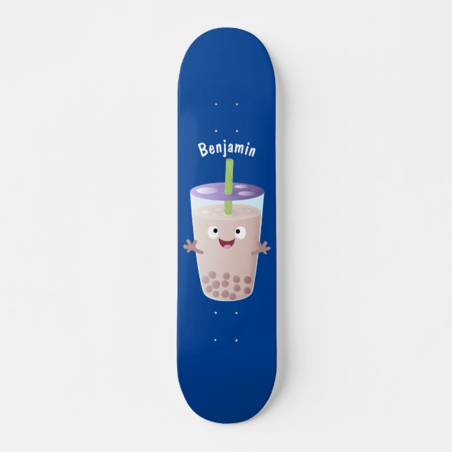 Skateboard Personaje de dibujos animados de Cute happy bubble (Anverso )