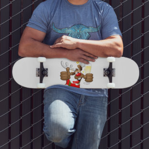 Skateboard Personaje de Navidades divertidos renos ebrios