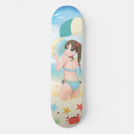 Skateboard Personajes de caricatura de Anime chica en la play