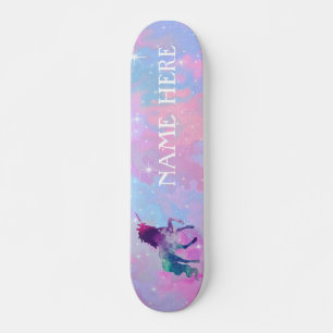 Skateboard Personaliza tu propio unicornio mágico colorido