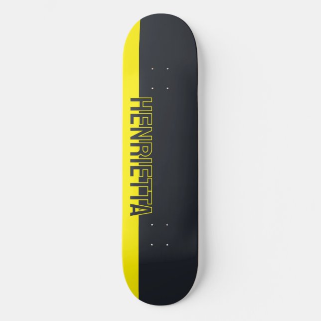 Skateboard Personalizable gris y amarillo sólido (Anverso)