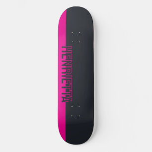 Skateboard Personalizable gris y rosa sólido