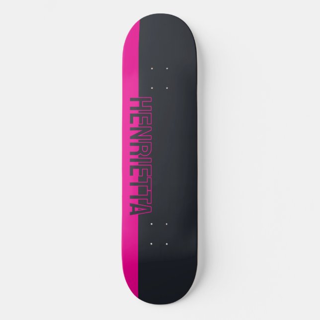 Skateboard Personalizable gris y rosa sólido (Anverso)