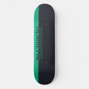 Skateboard Personalizable gris y verde sólido