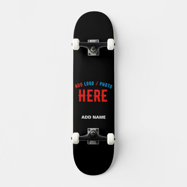 SKATEBOARD PERSONALIZABLE MODERNO ESTILO NEGRO VERIFICADO MAR (Anverso)