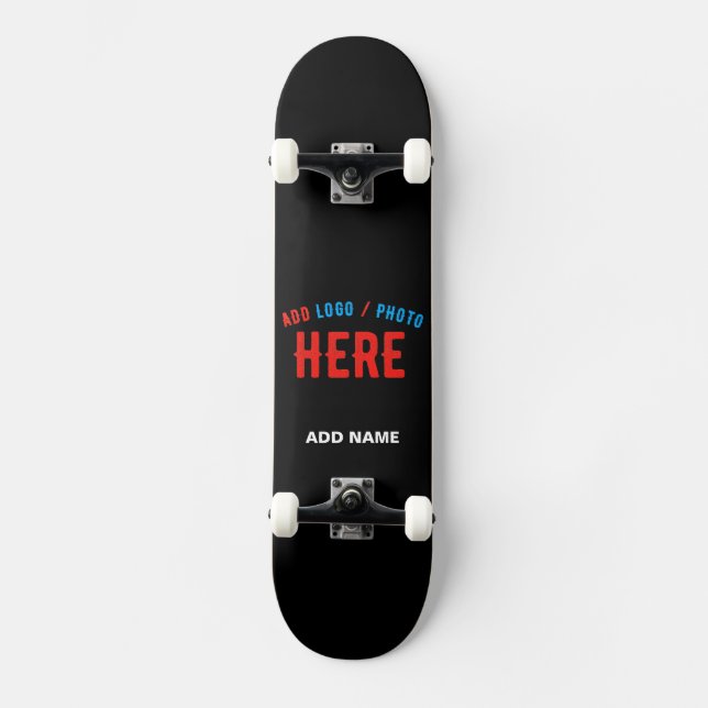 SKATEBOARD PERSONALIZABLE MODERNO ESTILO NEGRO VERIFICADO MAR (Anverso)