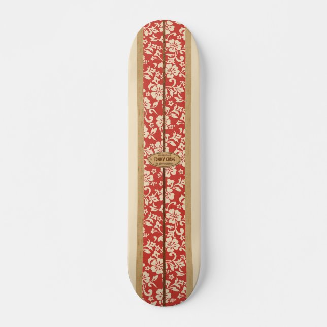 Skateboard Personalizable Mokuleia Vintage Surf Faux Wood (Anverso )