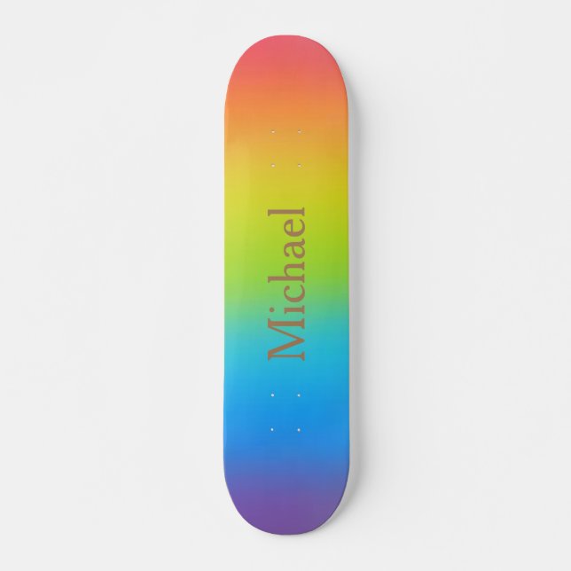 Skateboard Personalizable Nombre personalizado Diseño arcoiri (Anverso )