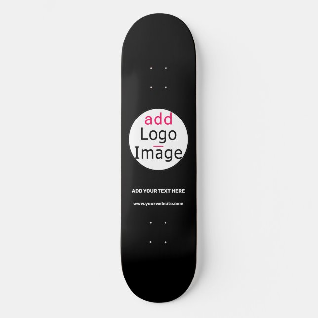 Skateboard Personalizable profesional Marca comercial Negro (Anverso)