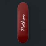 Skateboard Personalizable rojo<br><div class="desc">Skateboard de Personalizable Rojo. Una patineta elegante,  negra y de moda. Personaliza con un nombre propio. Haz un regalo divertido para ti mismo o un regalo de cumpleaños para alguien que amas.</div>