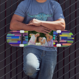 Skateboard Personalización de la foto y el fondo colorido del