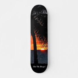 Skateboard Personalización del árbol de palmas atardecer trop