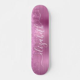 Skateboard personalizada con Purpurina rosado